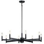 KICHLER 43857BK Erzo 8 Light Chandelier Black