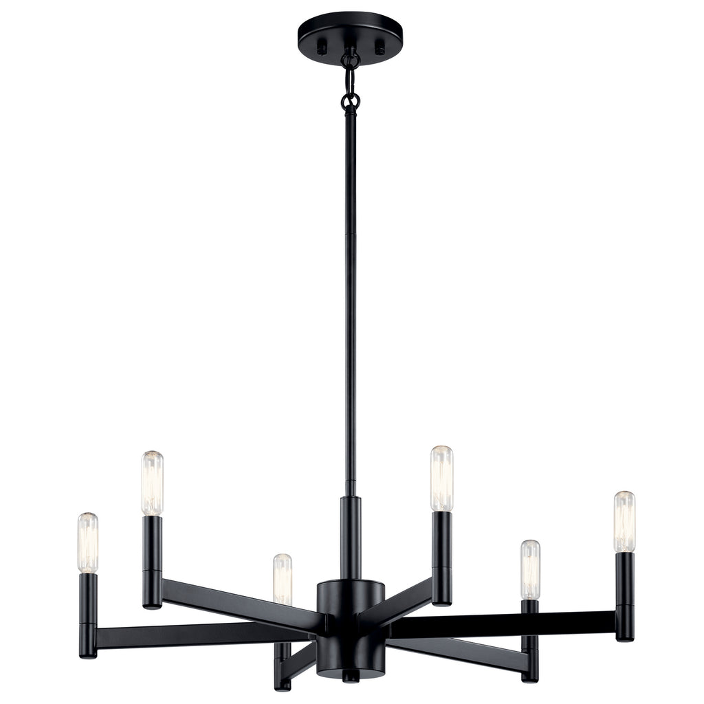KICHLER 43859BK Erzo 6 Light Chandelier Black