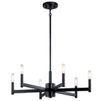 KICHLER 43859BK Erzo 6 Light Chandelier Black