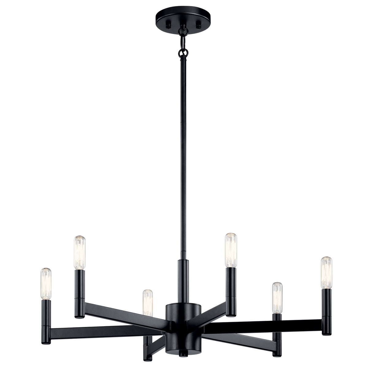 KICHLER 43859BK Erzo 6 Light Chandelier Black