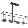 KICHLER 43995BK Crosby 5 Light Linear Chandelier Black