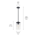 KICHLER 43996BK Crosby 1 Light Mini Pendant Black