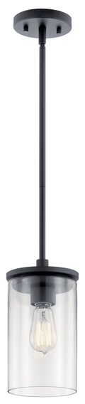 KICHLER 43996BK Crosby 1 Light Mini Pendant Black