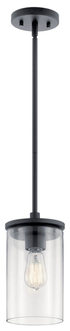 KICHLER 43996BK Crosby 1 Light Mini Pendant Black