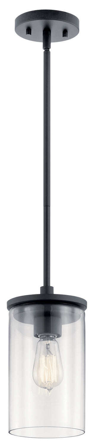 KICHLER 43996BK Crosby 1 Light Mini Pendant Black