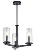 KICHLER 43997BK Crosby 3 Light Convertible Chandelier Black