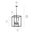 KICHLER 43998BK Crosby 4 Light Foyer Pendant Black