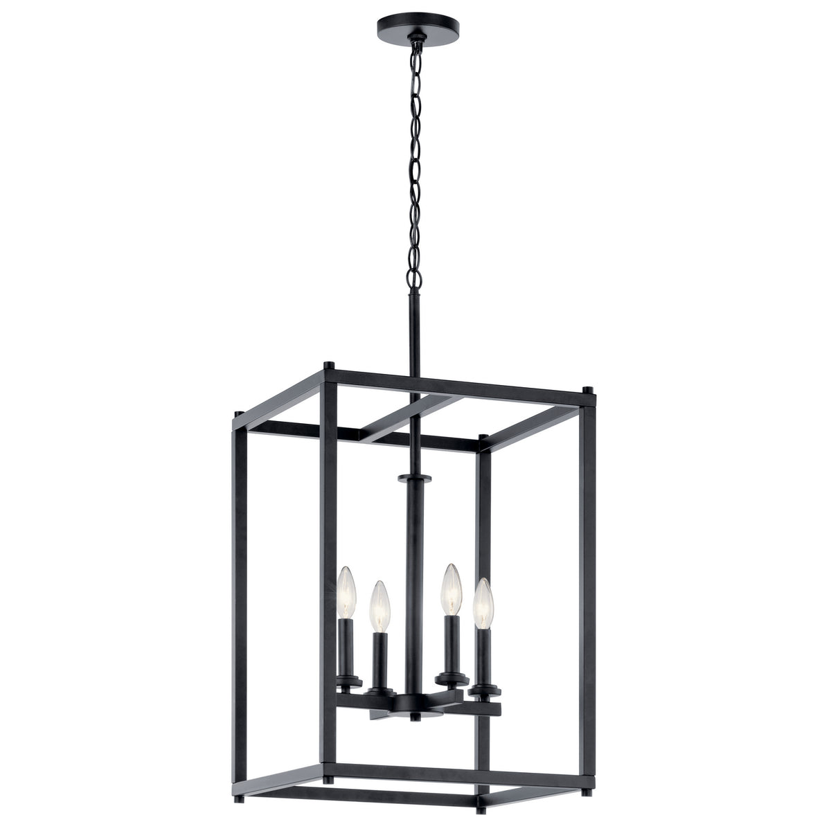 KICHLER 43998BK Crosby 4 Light Foyer Pendant Black