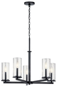 KICHLER 43999BK Crosby 5 Light Chandelier Black