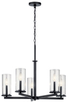KICHLER 43999BK Crosby 5 Light Chandelier Black