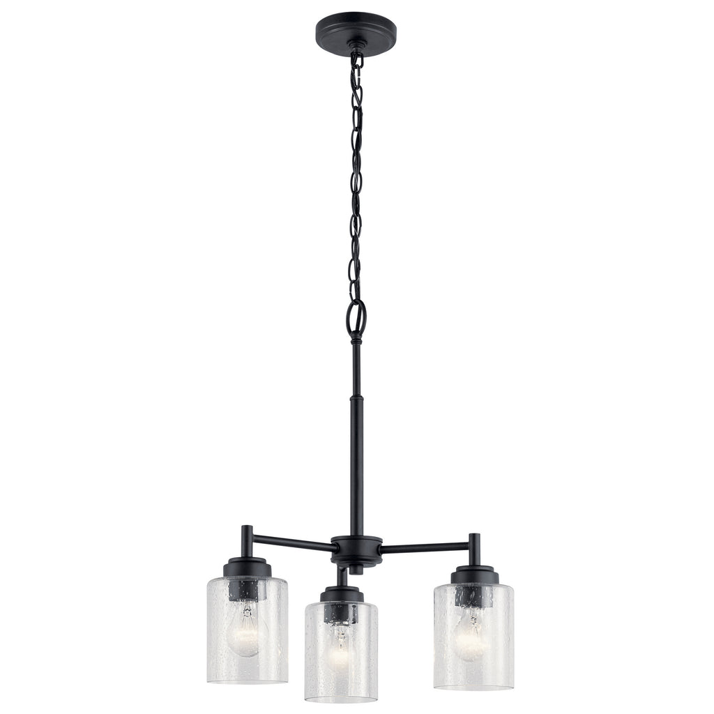 KICHLER 44029BK Winslow 3 Light Mini Chandelier Black