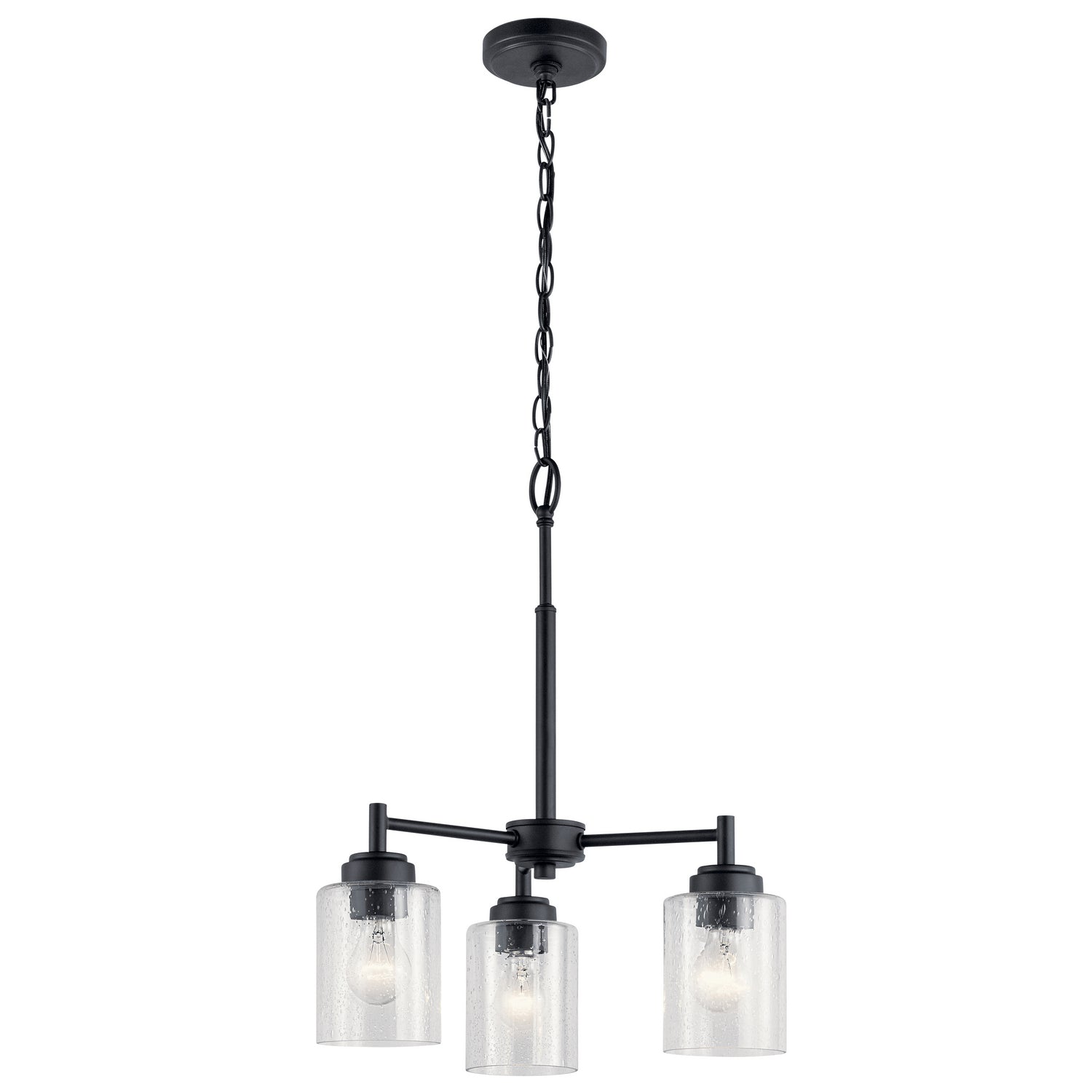 KICHLER 44029BK Winslow 3 Light Mini Chandelier Black