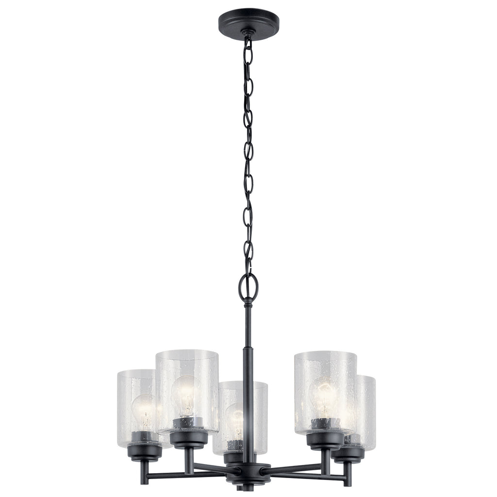 KICHLER 44030BK Winslow 5 Light Chandelier Black