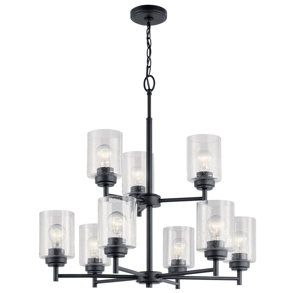 KICHLER 44031BK Winslow 9 Light Chandelier Black