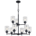 KICHLER 44031BK Winslow 9 Light Chandelier Black