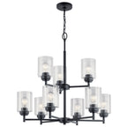 KICHLER 44031BK Winslow 9 Light Chandelier Black