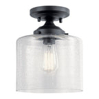 KICHLER 44033BK Winslow 1 Light Semi Flush Black