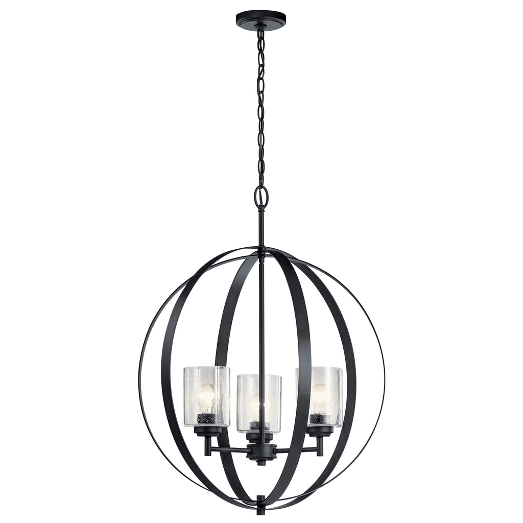 KICHLER 44034BK Winslow 3 Light Chandelier Black