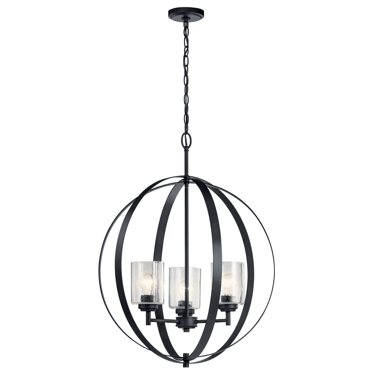 KICHLER 44034BK Winslow 3 Light Chandelier Black