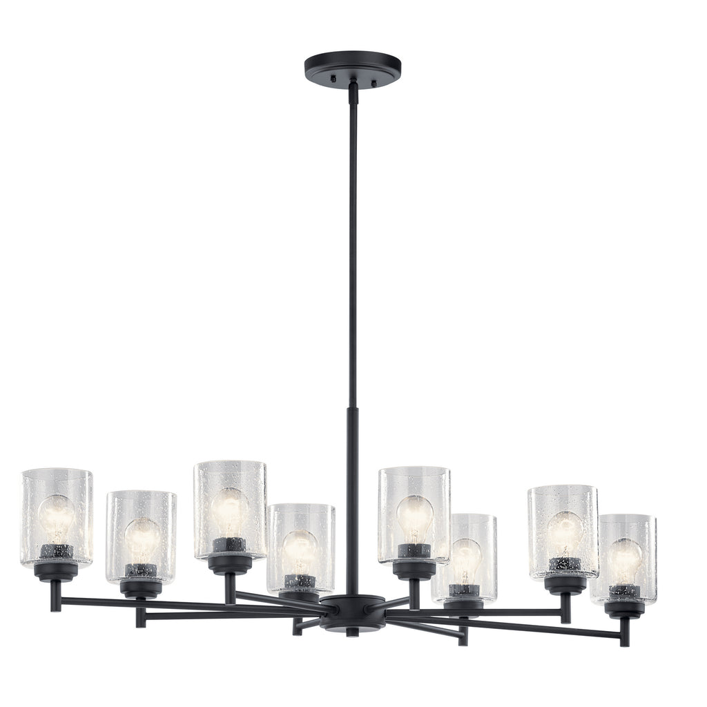 KICHLER 44035BK Winslow 8 Light Chandelier Black