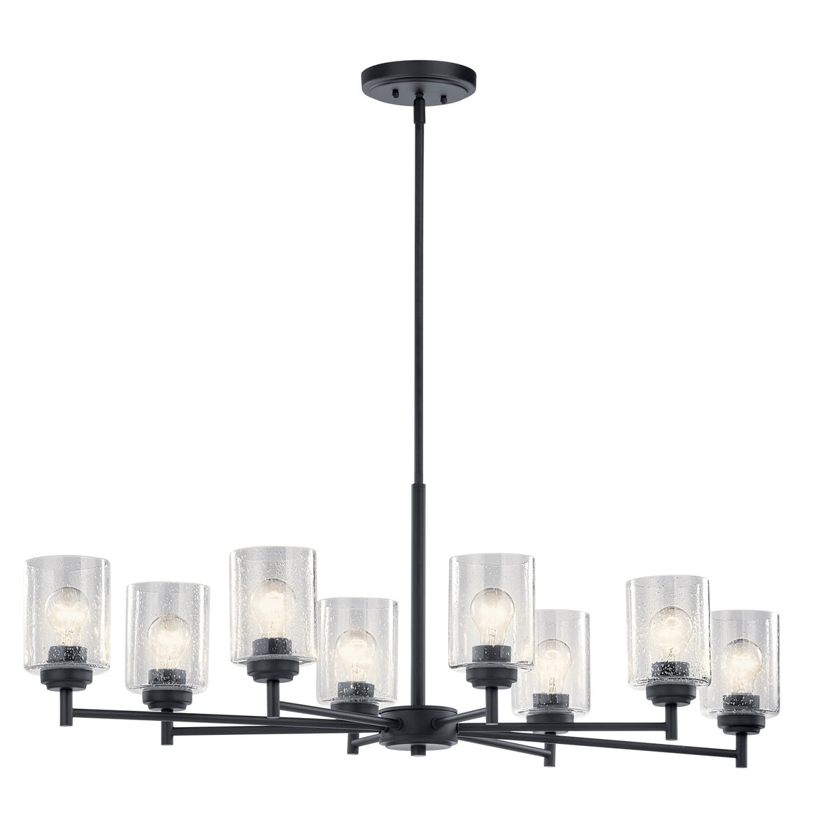 KICHLER 44035BK Winslow 8 Light Chandelier Black