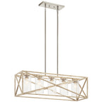 KICHLER 44081DAW Moorgate 5 Light Linear Chandelier Distressed Antique White