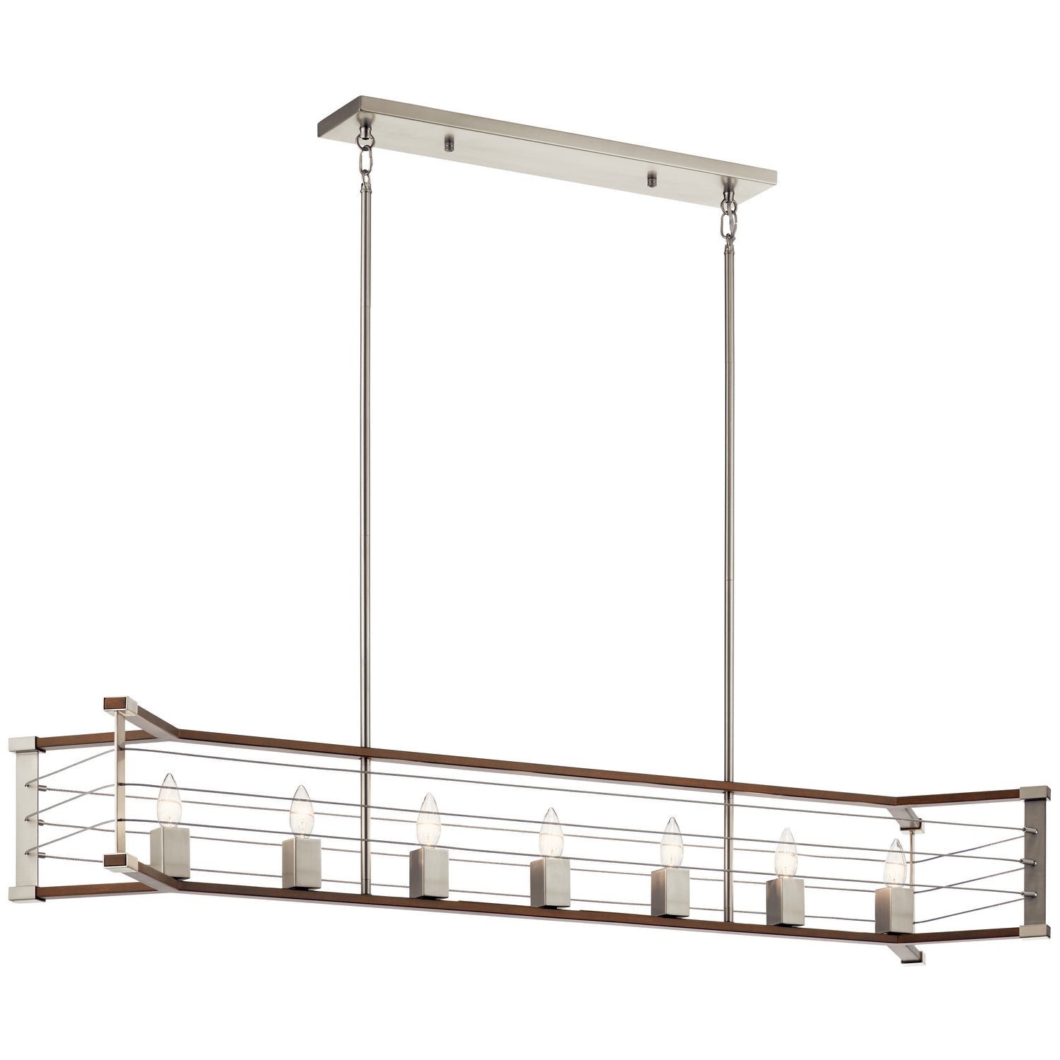 KICHLER 44252Ni Lente Seven Light Linear Chandelier Brushed Nickel