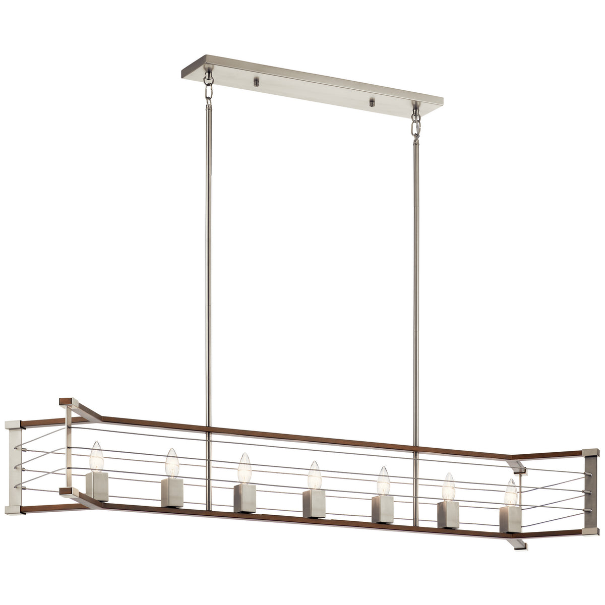 KICHLER 44252NI Lente Seven Light Linear Chandelier Brushed Nickel