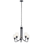 KICHLER 44377BKCS Valserrano 5 Light Chandelier Seeded Glass Black