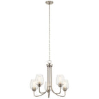 KICHLER 44377NICS Valserrano 5 Light Chandelier Seeded Glass Brushed Nickel
