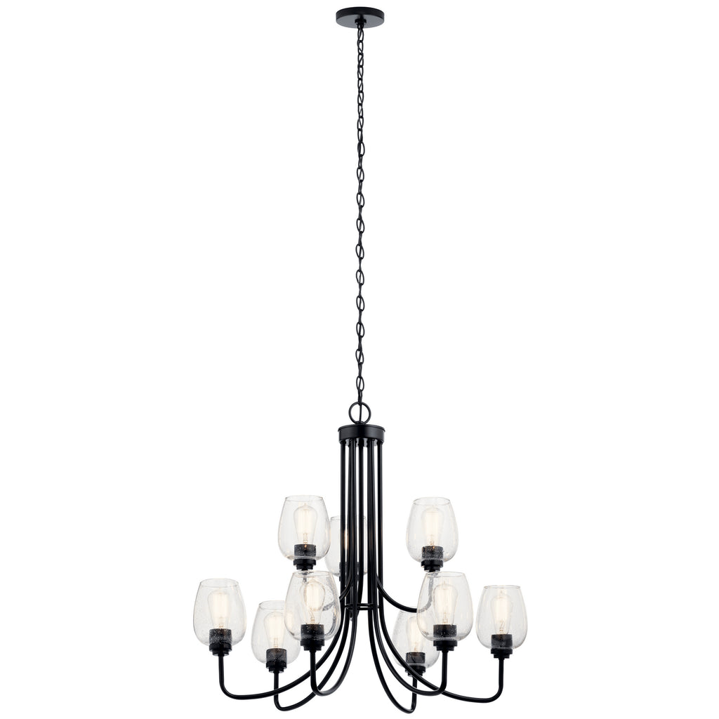 KICHLER 44378BKCS Valserrano 9 Light Chandelier Black