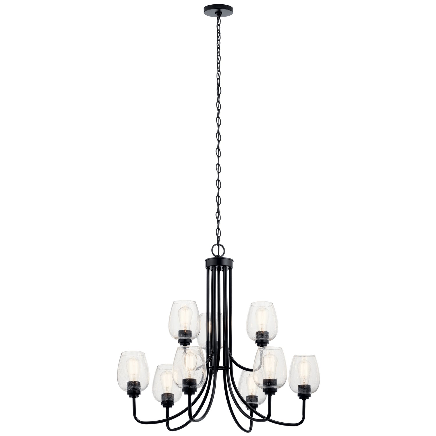 KICHLER 44378BKCS Valserrano 9 Light Chandelier Black