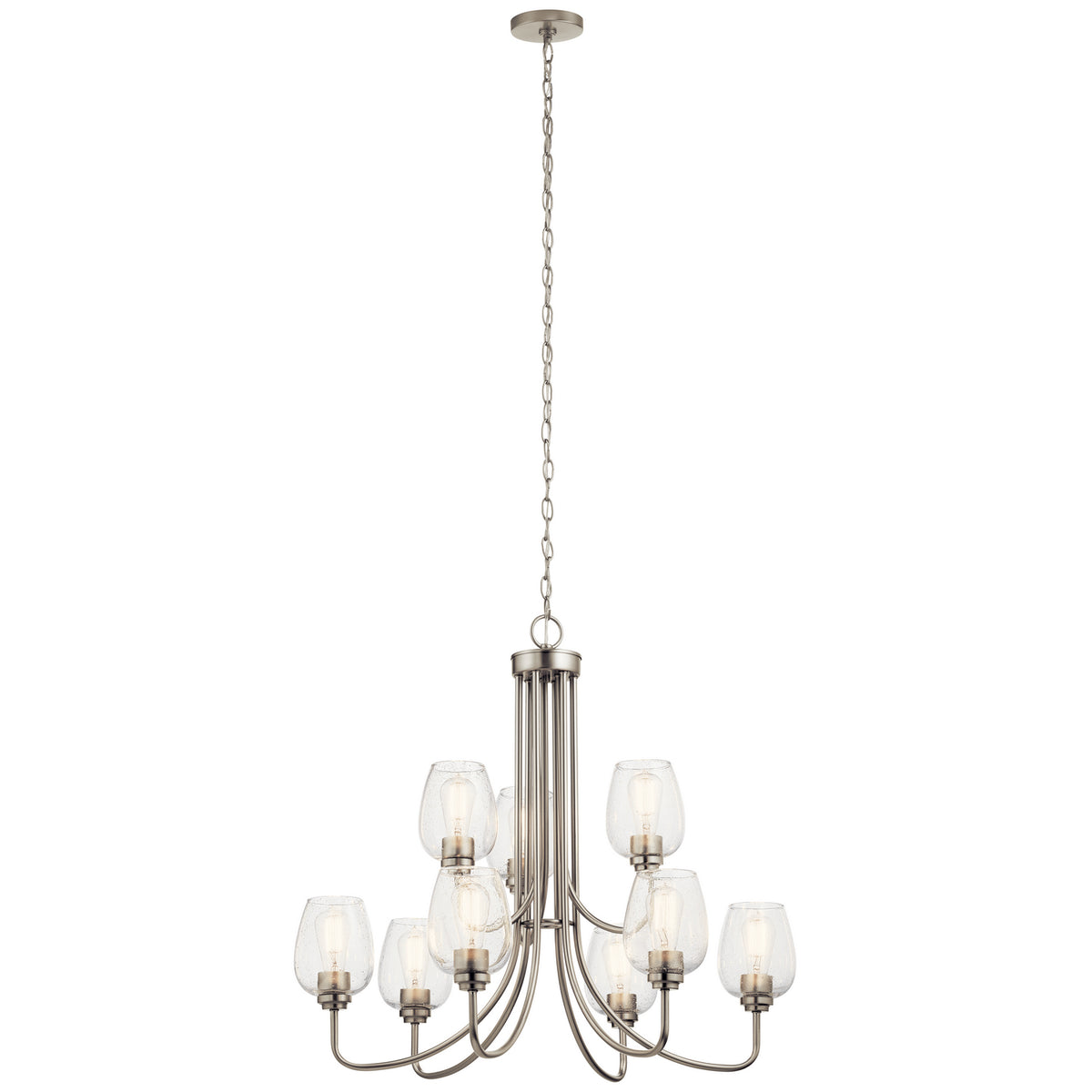 KICHLER 44378NICS Valserrano 9 Light Chandelier Brushed Nickel