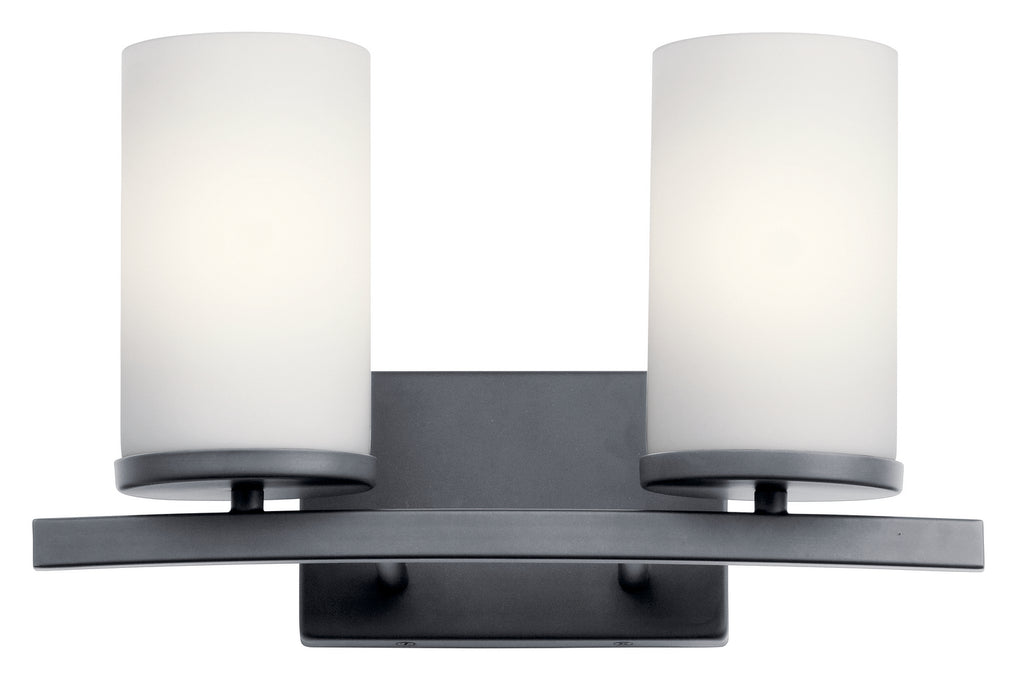 KICHLER 45496BK Crosby 2 Light Vanity Light Black