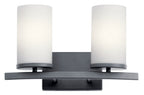 KICHLER 45496BK Crosby 2 Light Vanity Light Black