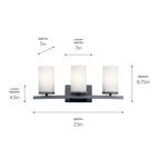 KICHLER 45497BK Crosby 3 Light Vanity Light Black