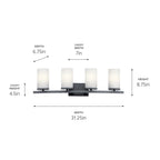KICHLER 45498BK Crosby 4 Light Vanity Light Black
