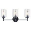 KICHLER 45886BK Winslow 21.5" 3 Light Vanity Light With Clear Seeded Glass In Black