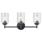 KICHLER 45886BK Winslow 21.5" 3 Light Vanity Light With Clear Seeded Glass In Black