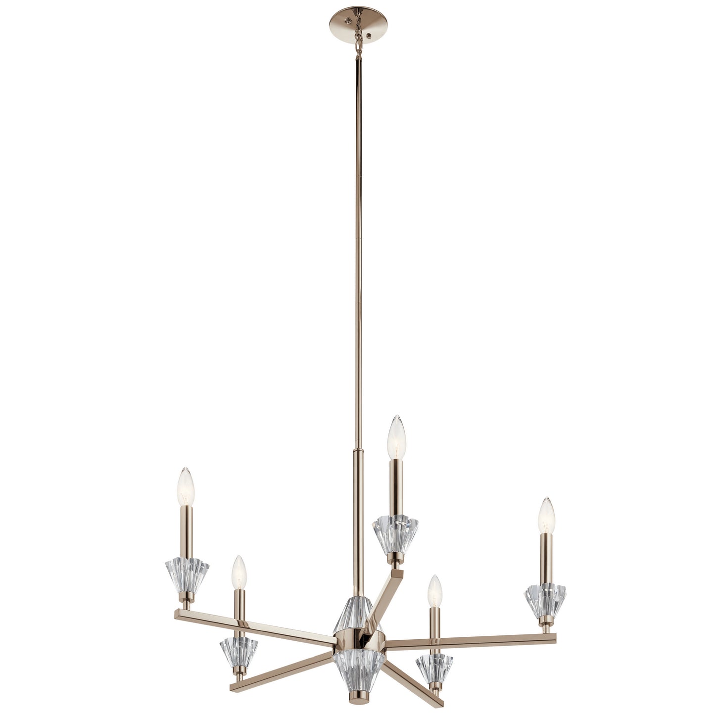 KICHLER 52001PN Calyssa Five Light Chandelier Polished Nickel