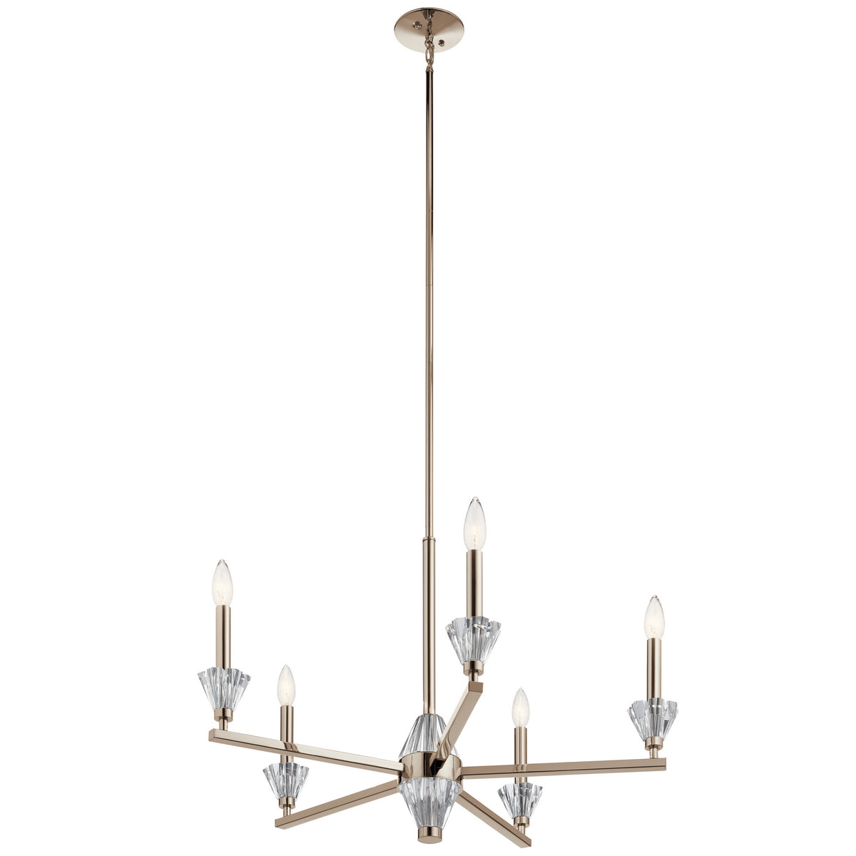 KICHLER 52001PN Calyssa Five Light Chandelier Polished Nickel