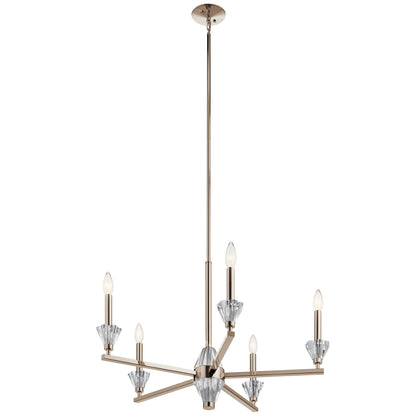 KICHLER 52001PN Calyssa Five Light Chandelier Polished Nickel