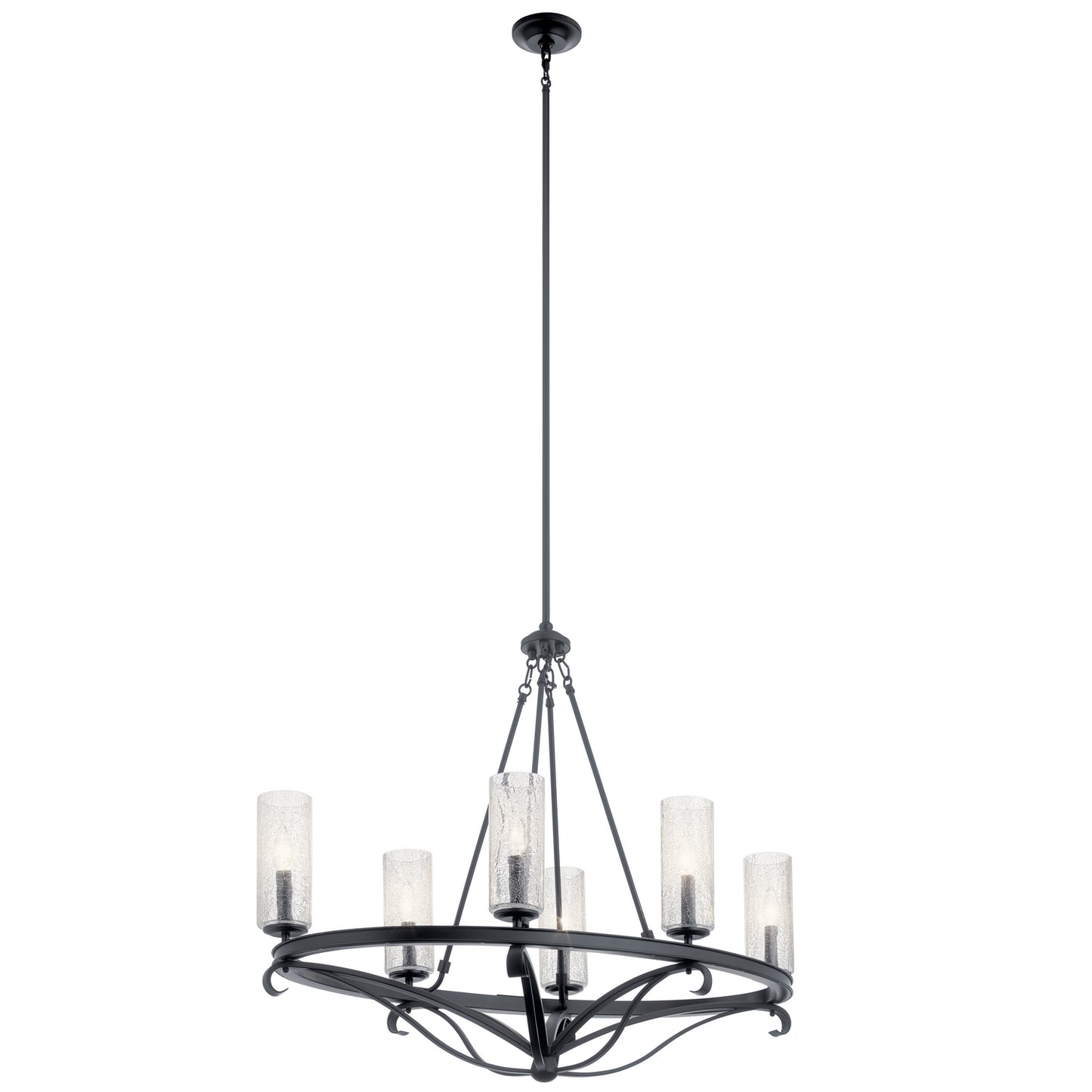 KICHLER 52010BK Krysia Six Light Chandelier Black