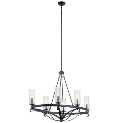 KICHLER 52010BK Krysia Six Light Chandelier Black