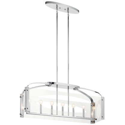 KICHLER 52023CH Pytel Seven Light Linear Chandelier Chrome