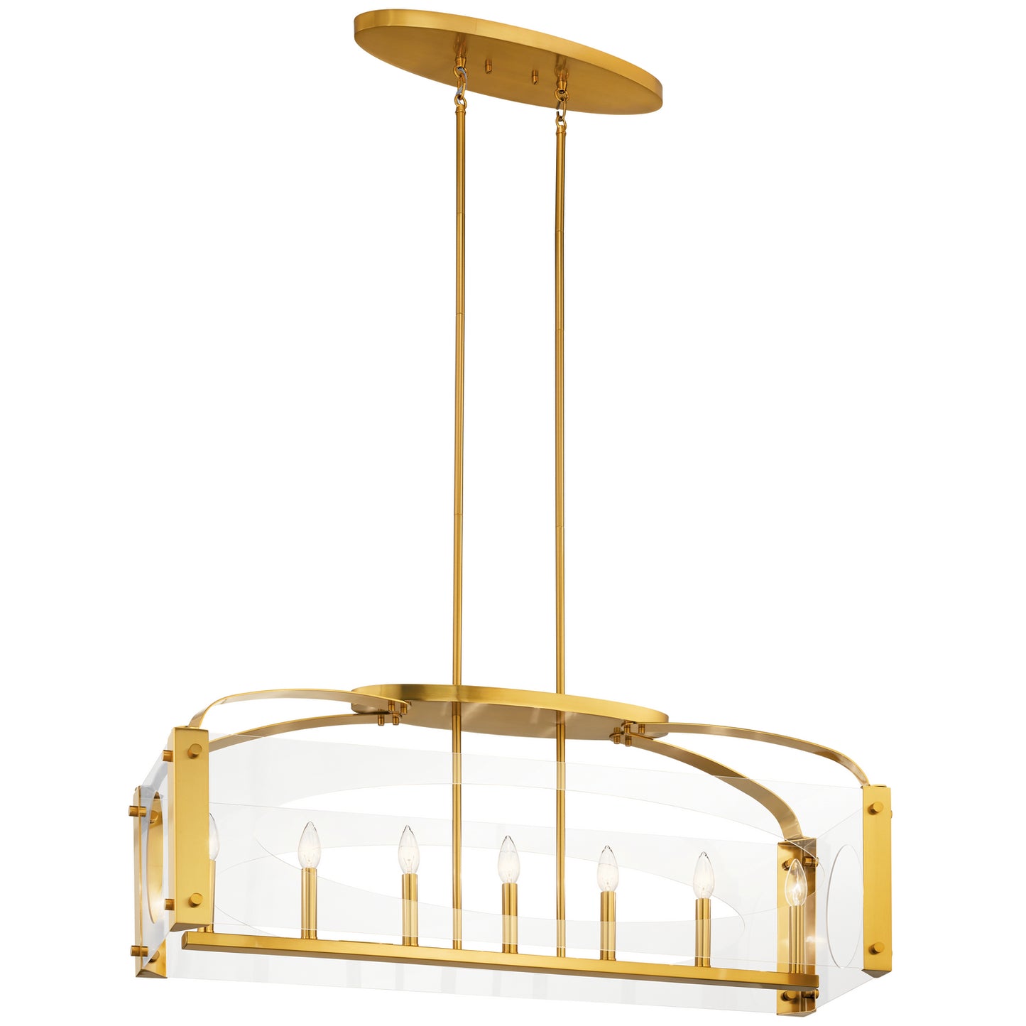KICHLER 52023FXG Pytel Seven Light Linear Chandelier Fox Gold