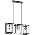 KICHLER 52033BK Kitner 3 Light Linear Chandelier Black