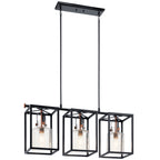 KICHLER 52033BK Kitner 3 Light Linear Chandelier Black