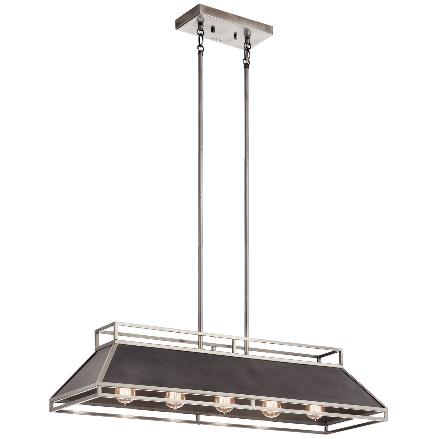KICHLER 52037CLP Grendel Five Light Linear Chandelier Classic Pewter