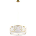 KICHLER 52072CLG Birkleigh 11.5" 4 Light Pendant Classic With Satin Etched Glass In Gold